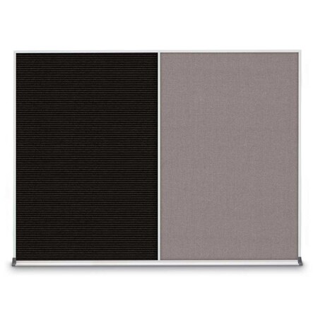 United Visual Products Triple Door Radius Corkboard, 96"X48", B UV8006-BRONZE-SURF